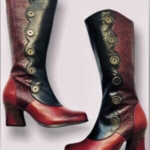 Stylish Women's Two-Tone Button Boots